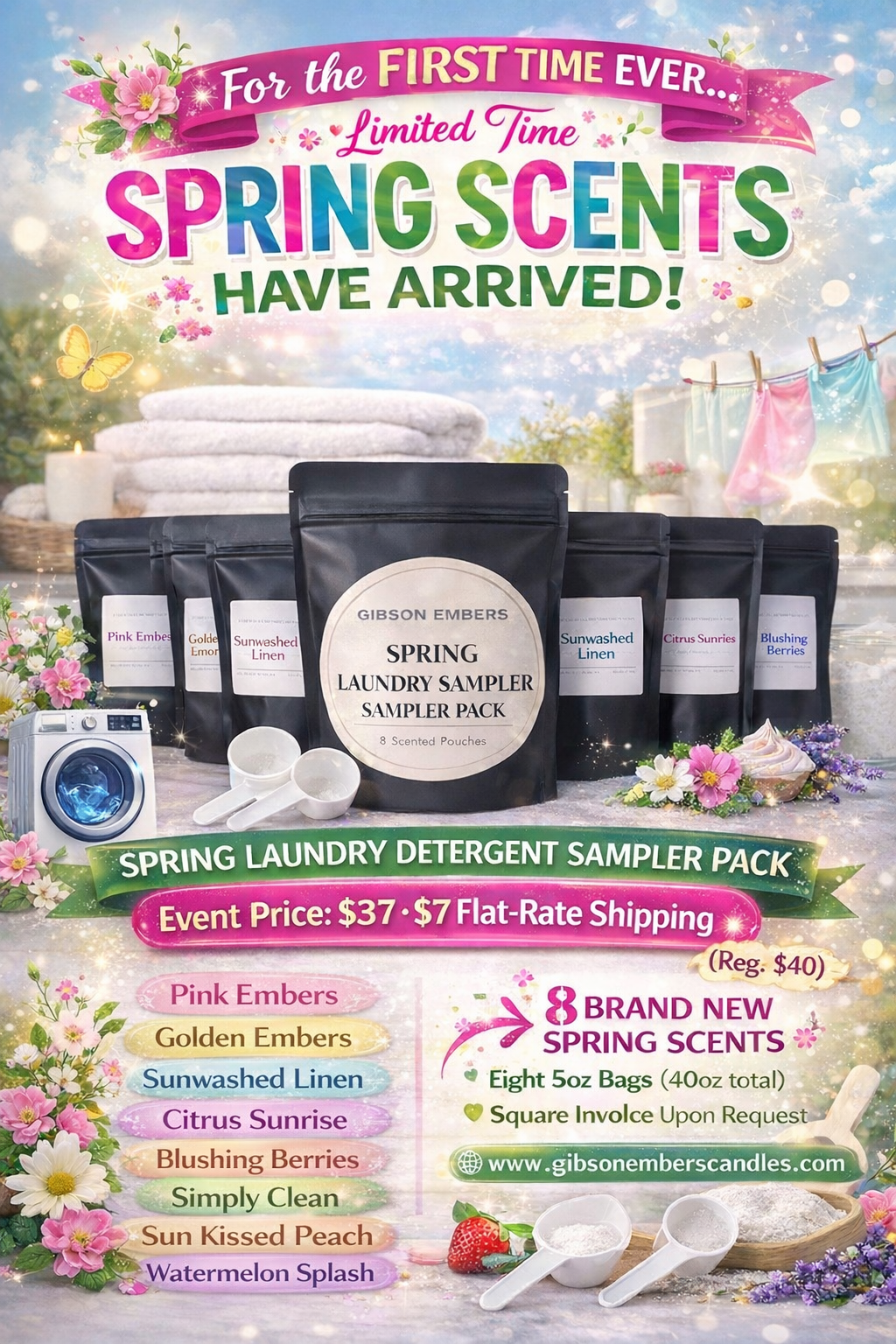 Laundry Detergent Sampler Pack -Spring Edition