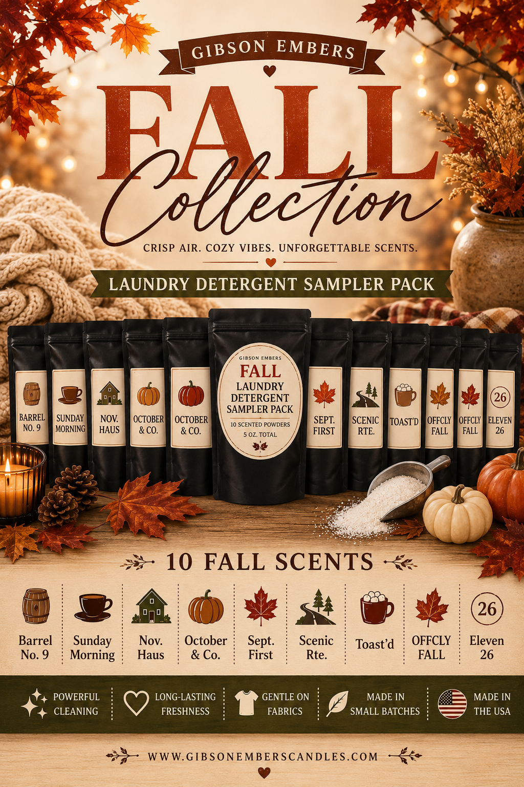Laundry Detergent Sampler Pack-FALL COLLECTION 🍂